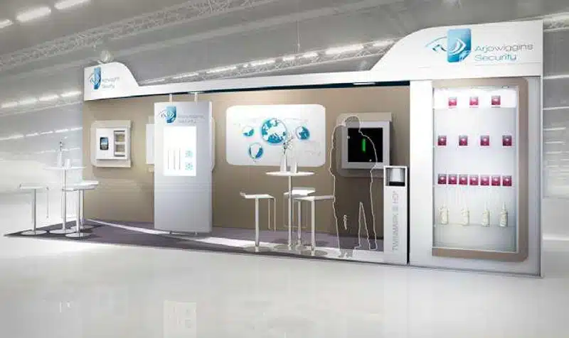 Stand Arjowiggins avec écran transparent lors d'un salon