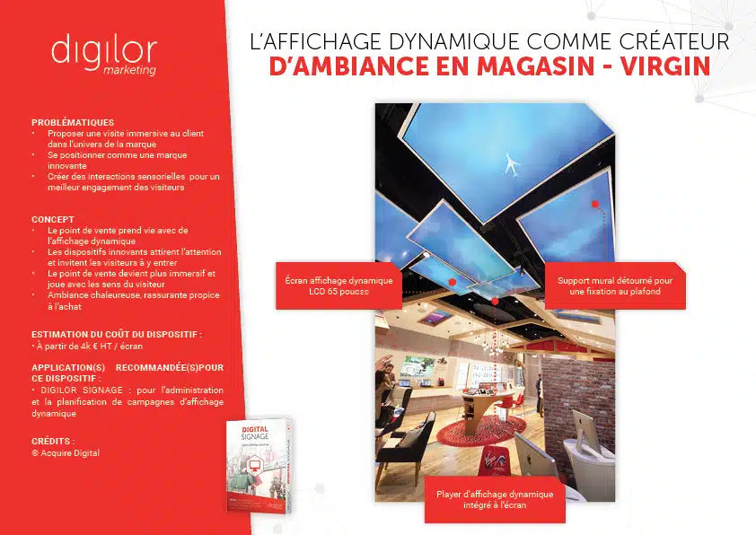 L'affichage dynamique comme créateur d'ambiance en magasin - Virgin