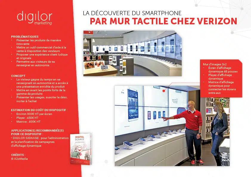 La découverte du smartphone par mur tactile chez Verizon
