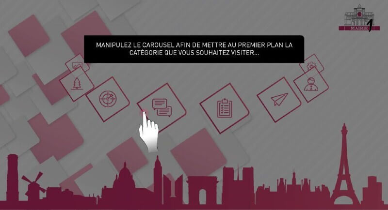 Maquette de l'application pour la mairie du premier arrondissement de Paris
