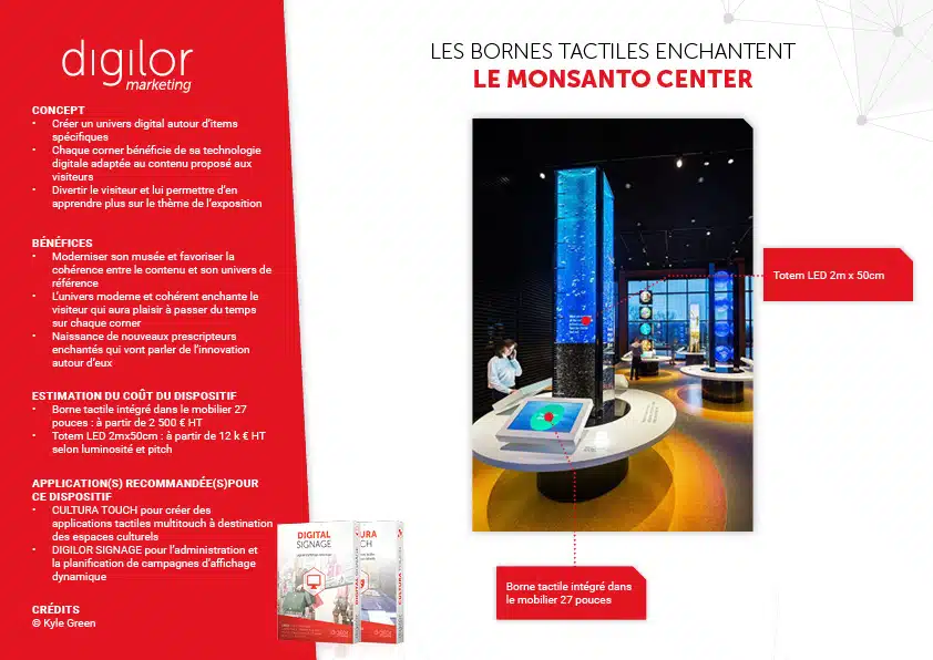 Les bornes tactiles enchantent le Monsanto Center Exhibit