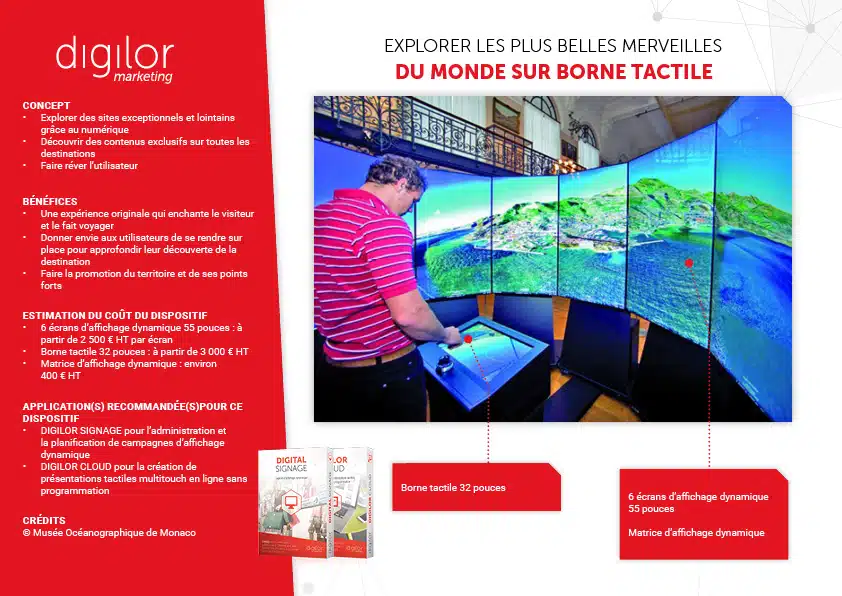 Explorer les plus belles merveilles du monde sur borne tactile