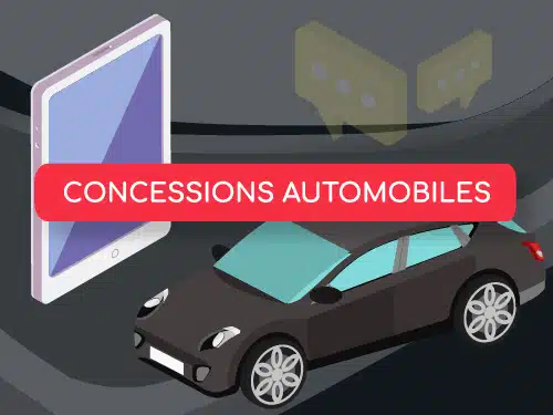 Bouton infographie concession automobile digitale