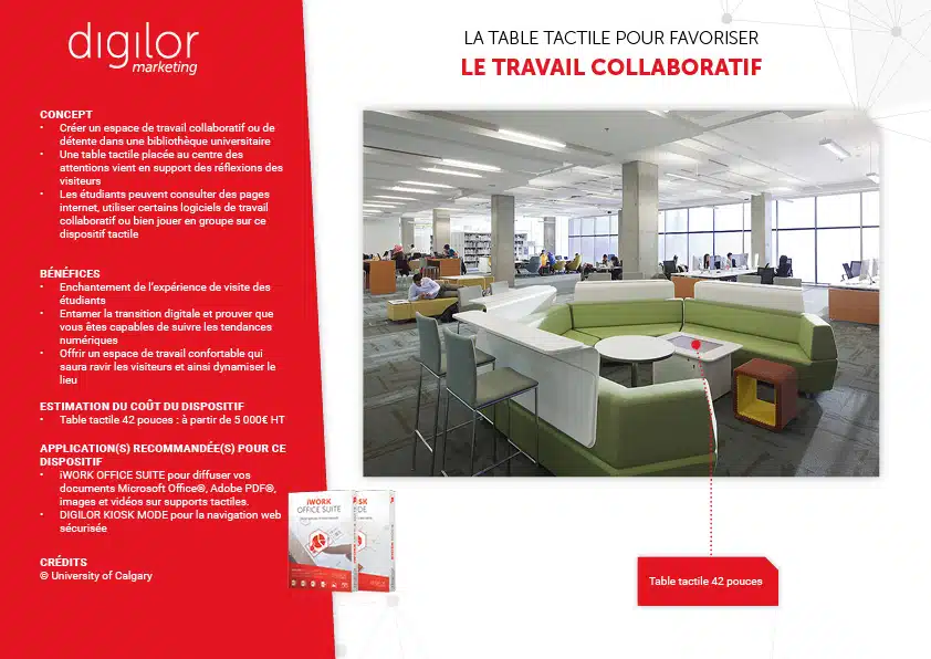 table tactile espace collaboratif bibliothèque
