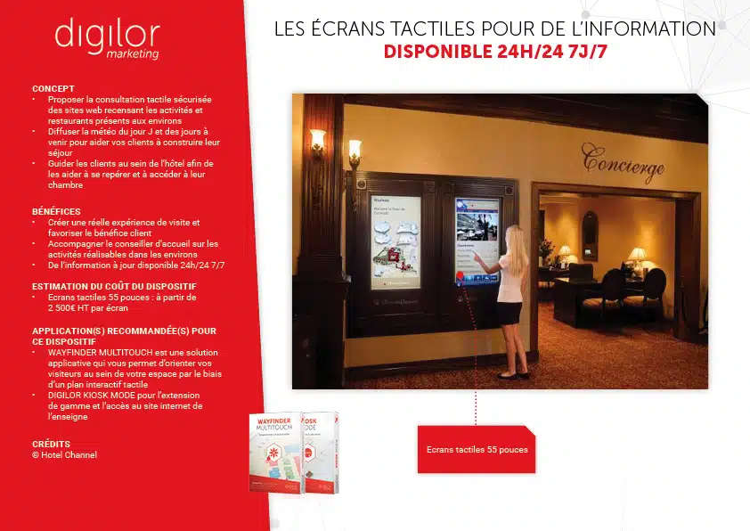 ecran tactile pour disponibilité information 24h/24