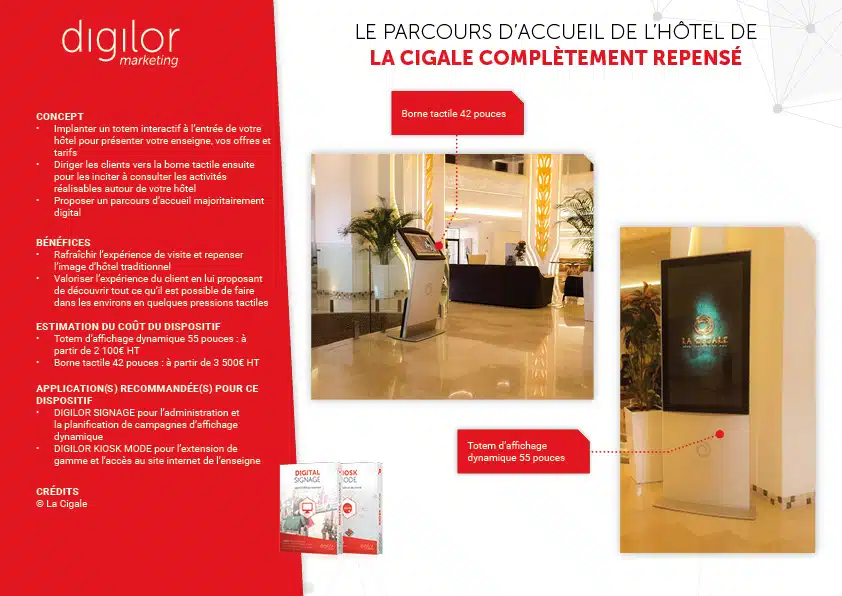 totem tactile repense hall d'accueil hotel