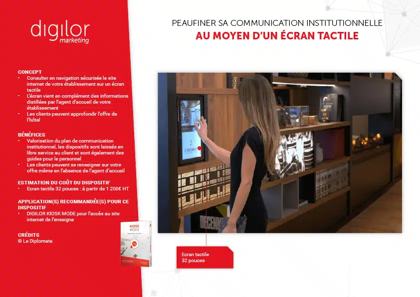 ecran tactile communication institutionnelle hotel