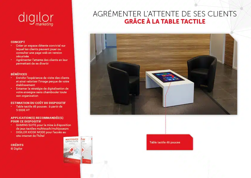 espace de détente autour table tactile