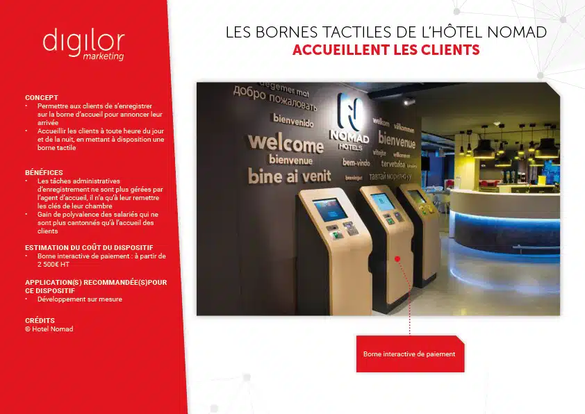 réserver chambre sur borne tactile