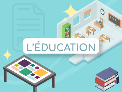 Bouton infographie digitalisation éducation