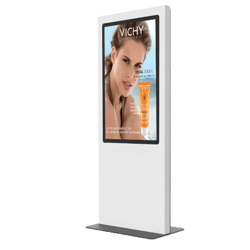 Totem vitrine 55 pouces digitalisation pharmacie
