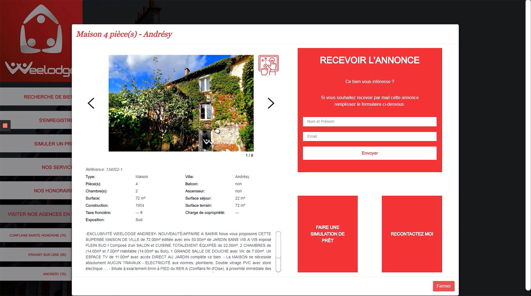 Immosearch envoi logement mail