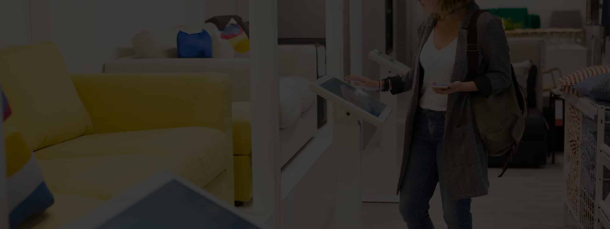 borne tactile extension de gamme produits Retail