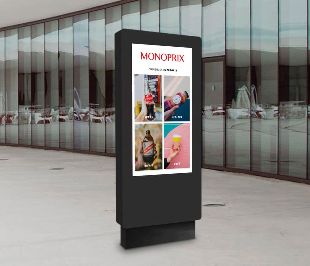 Totem tactile outdoor retail