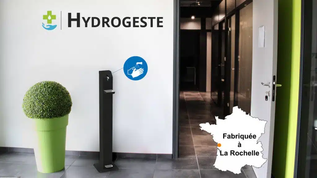 Borne distributeur de gel hydroalcoolique à pédale