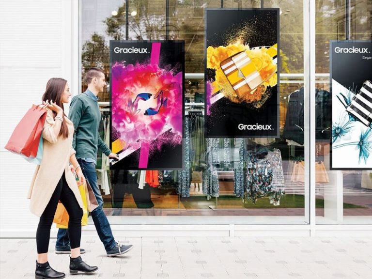 Affichage dynamique secteur retail écran vitrine