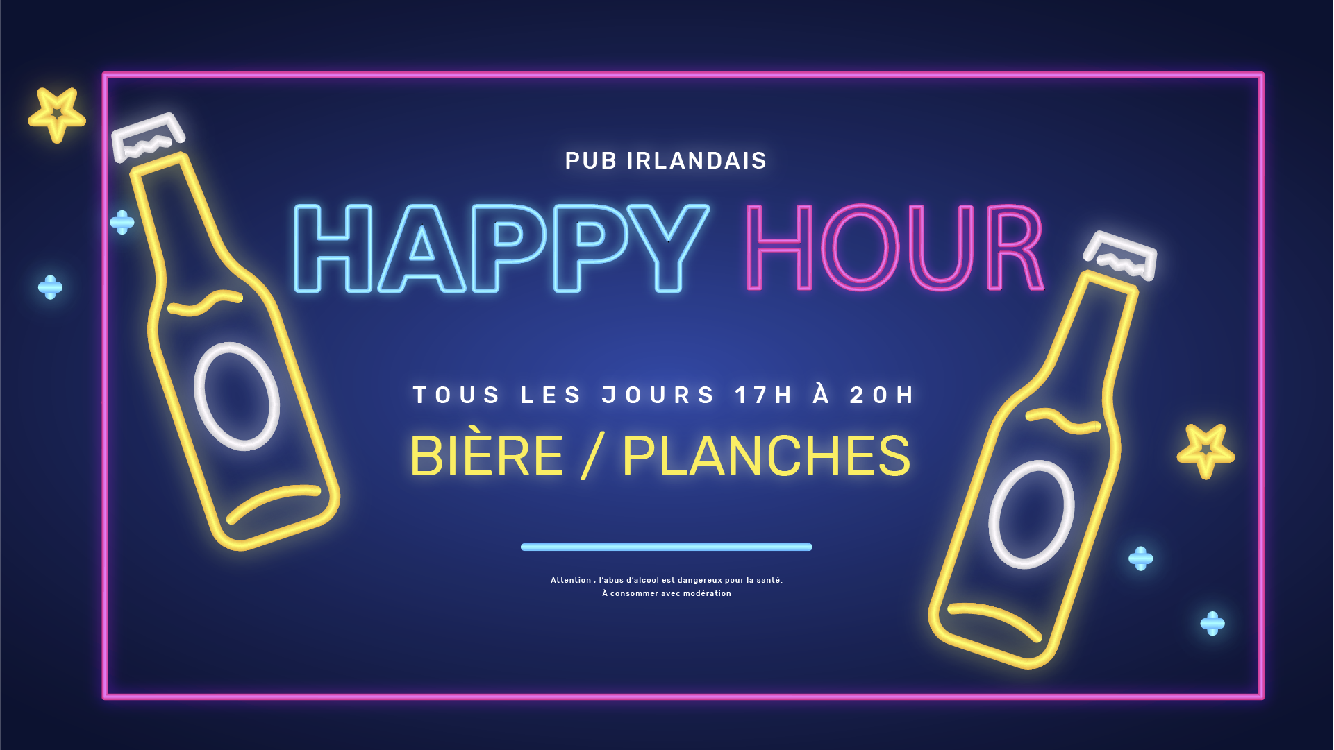 Affichage dynamique restaurant bar happy hour