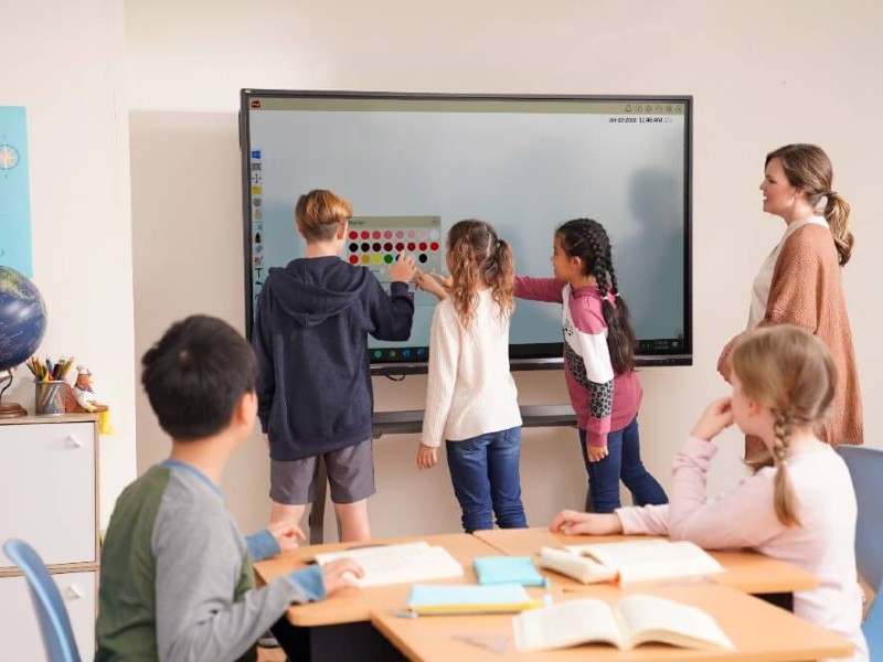 Méthodes d'enseignement numérique avec un écran numérique (TBI, VPI, ENI) dans l'enseignement primaire