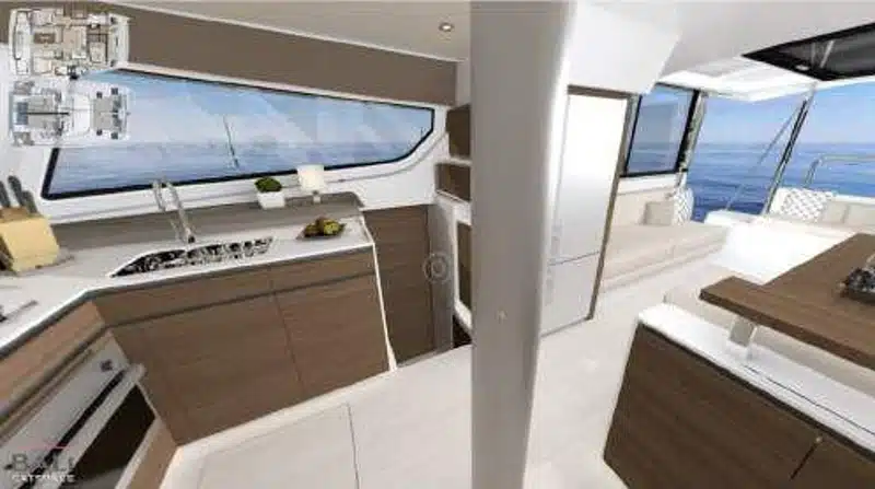 Maquette de l'application sur-mesure réalisée pour le groupe Catana Catamaran et qui permet une visite virtuelle des catamarans