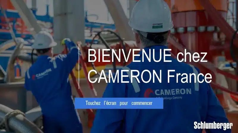 Maquette de l'application réalisée sur mesure pour le groupe Cameron France