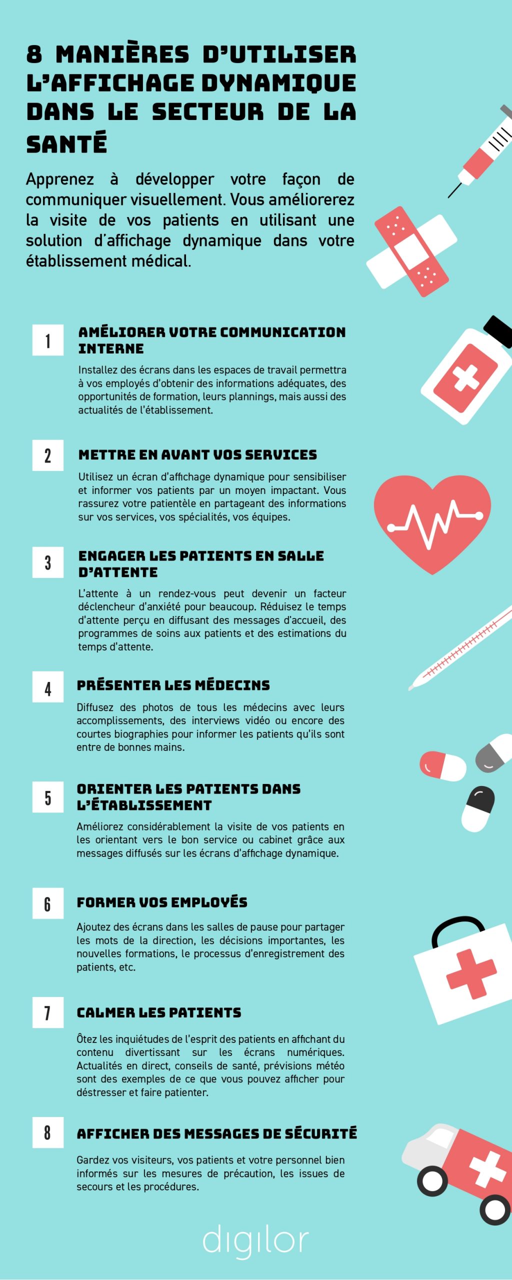 8 manières d’utiliser l’affichage dynamique dans le secteur de la santé