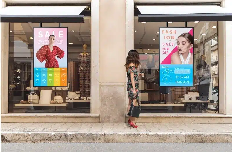 écrans vitrine pour retail