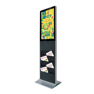 Totem vidéo PORTE-BROCHURES 32 pouces