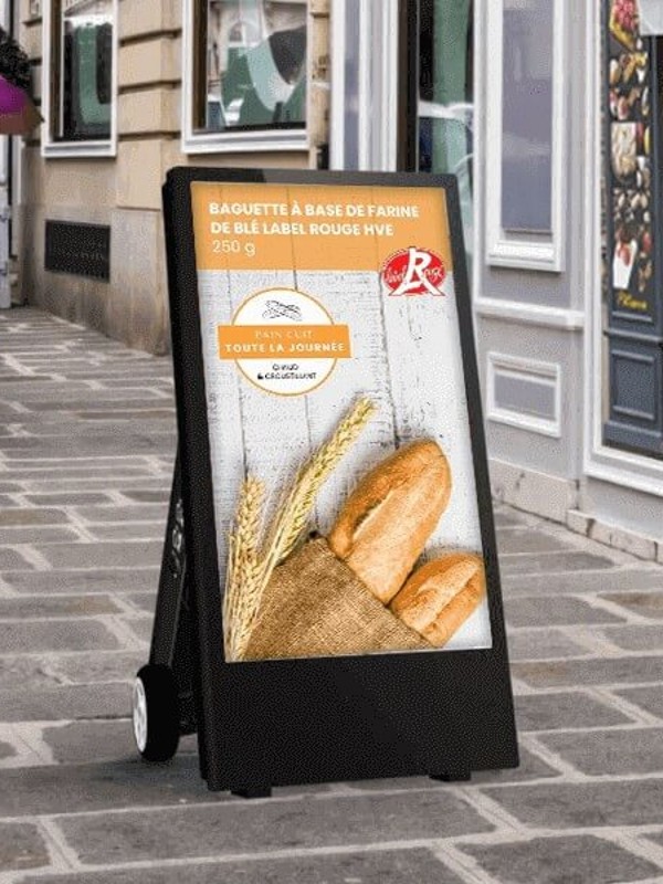 Chevalet numérique extérieur boulangerie origine du pain