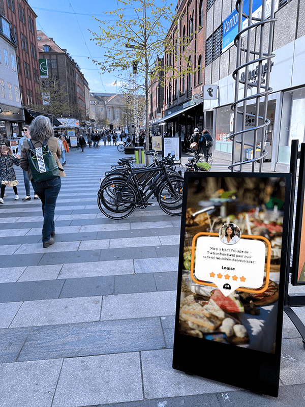 Chevalet numérique stop-trottoir traiteur, avis