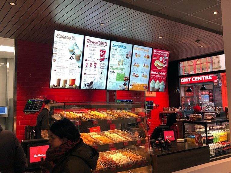 Menu board digital café fast food