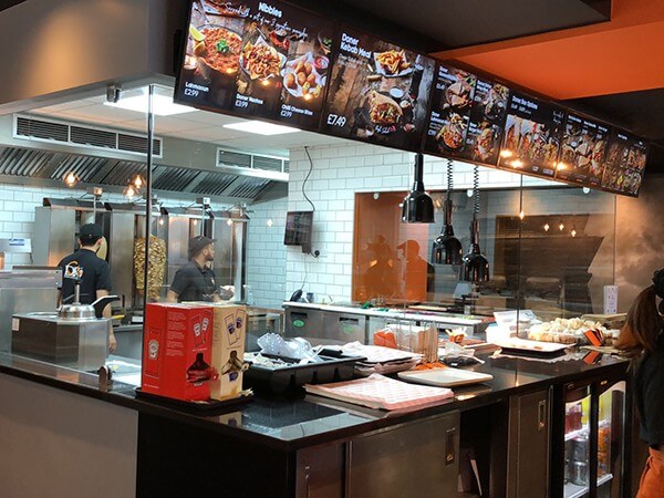 Menu board écran pour kebab fast food