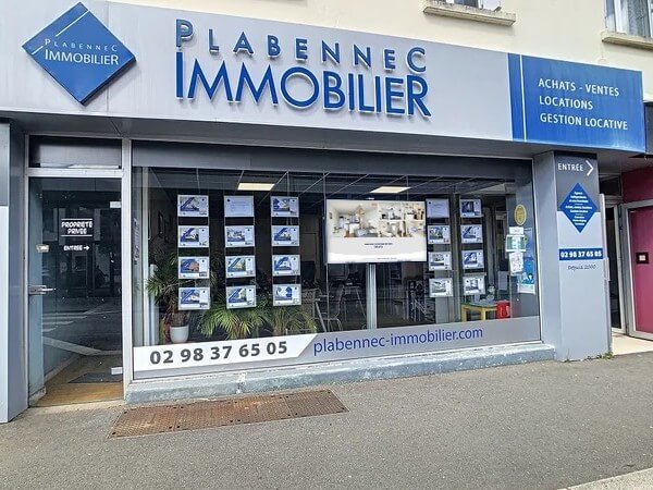 écran vitrine agence immobilière Plabennec