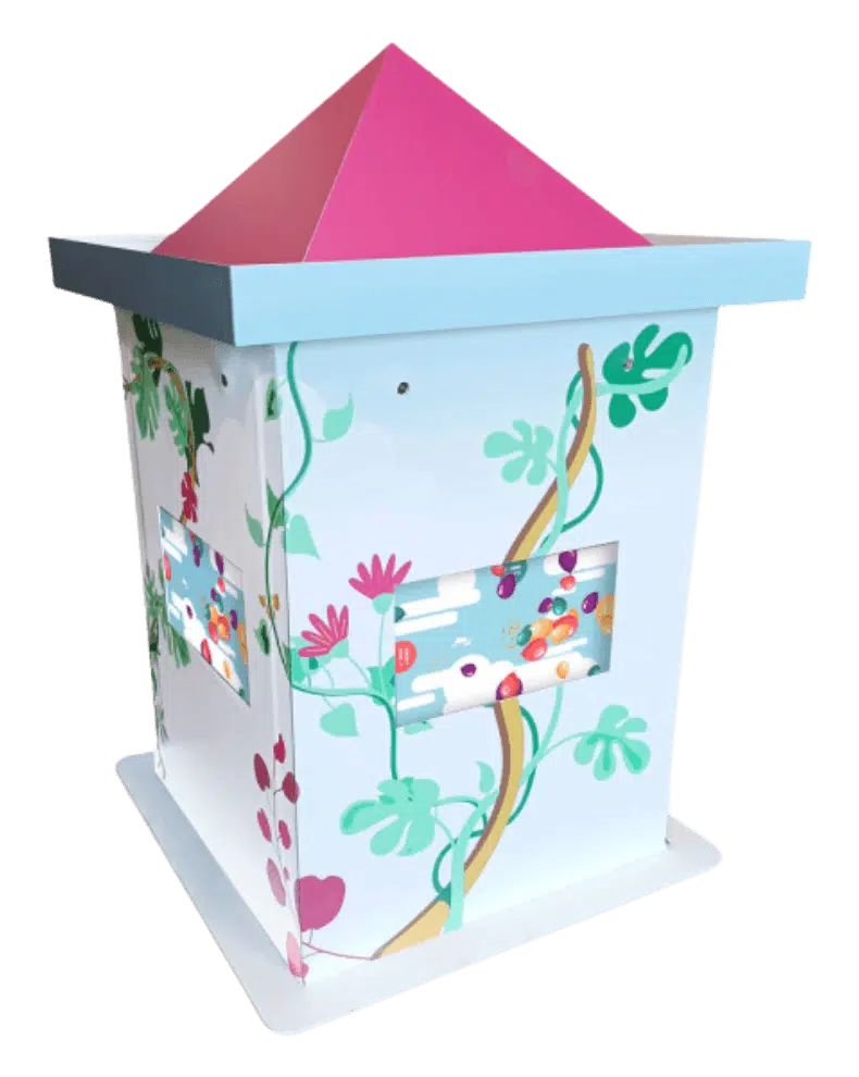 Borne sur-mesure en château pour la mediathèque de Grasse