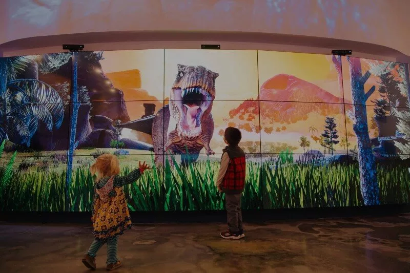 Mur d'écrans à affichage dynamique pour musée
