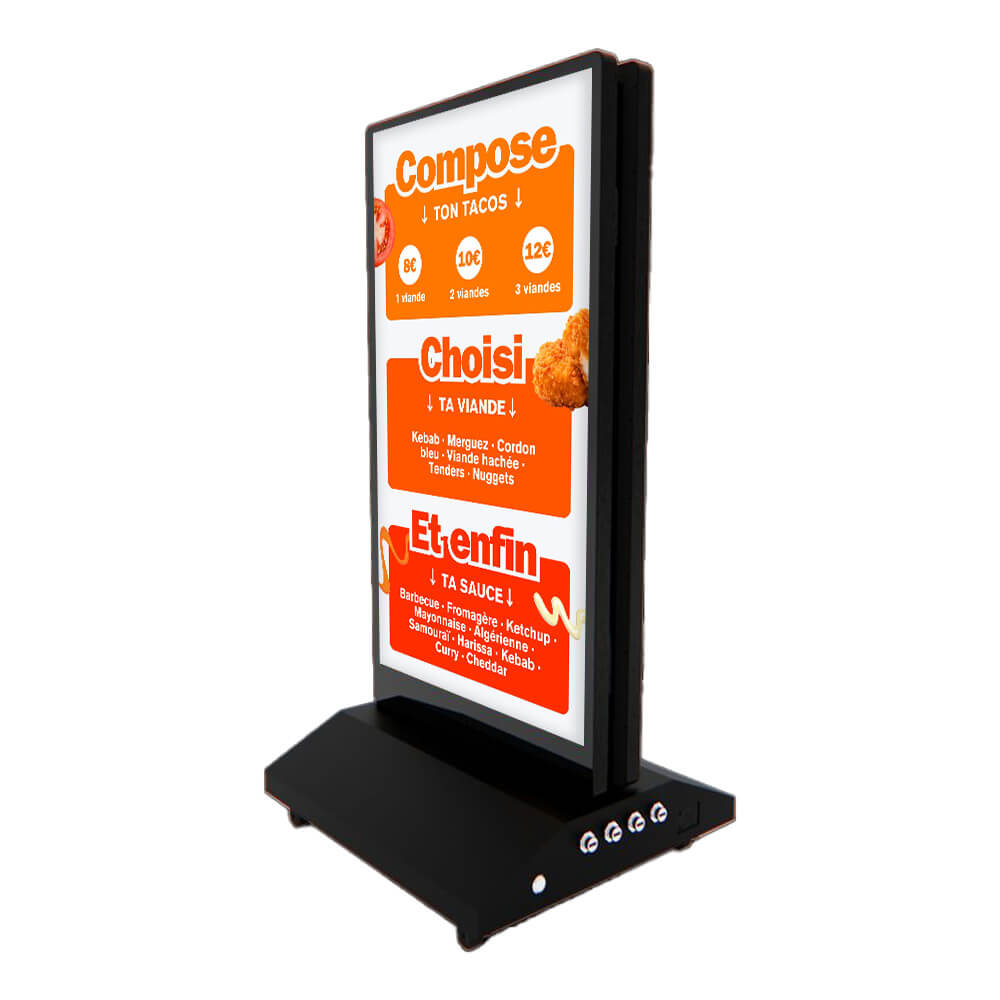 Stop-trottoir digital avec double écran pour fastfood
