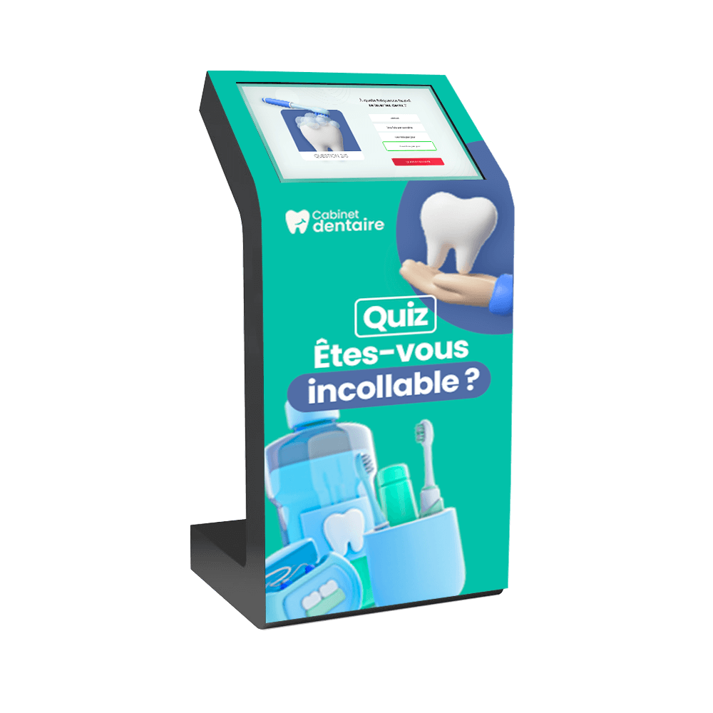 Borne d'accueil tactile pour salle d'attente et dentiste