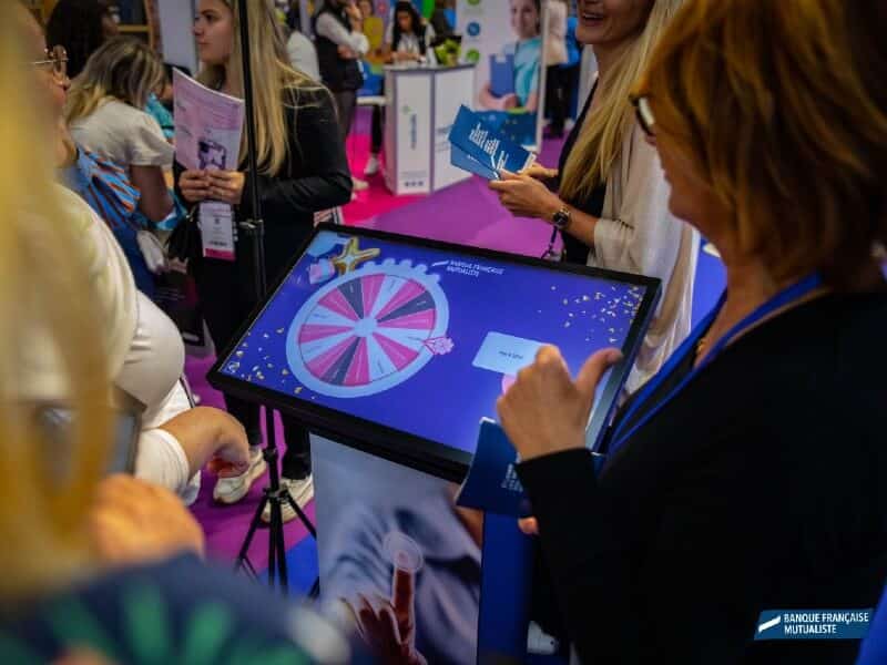Borne interactive jeu concours Banque Française Mutualiste - Borne tactile Digilor