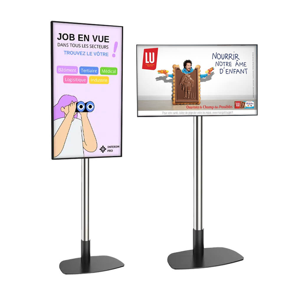 Ecran vitrine d'affichage dynamique sur pied 43 pouces