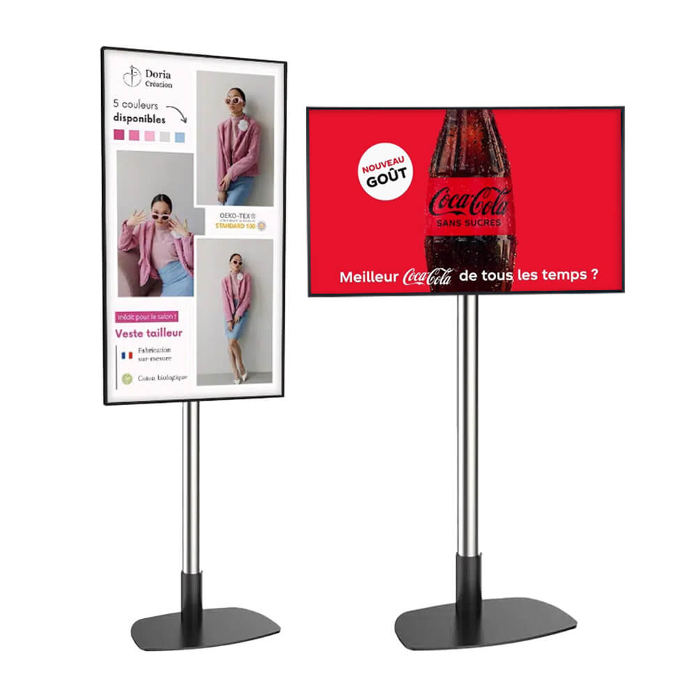 Ecran vitrine d'affichage dynamique sur pied 49 pouces