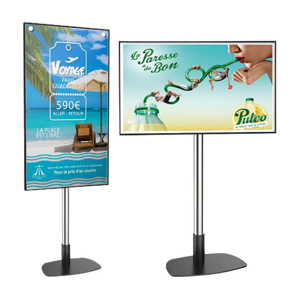 Ecran vitrine d'affichage dynamique sur pied 55 pouces