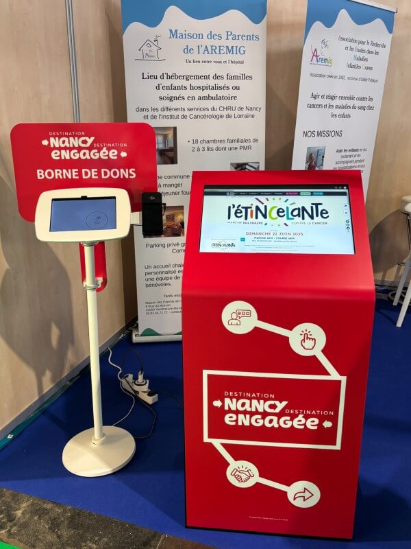 borne tactile de dons Foire Expo événement Destination Nancy
