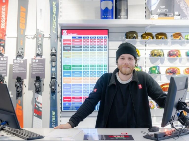 Ecran magasin Skiset affichage dynamique