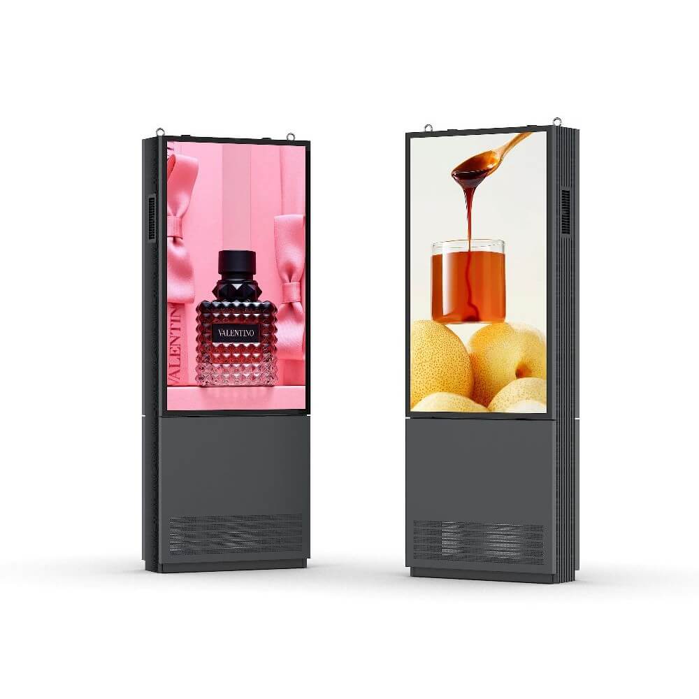 totem affichage double face extérieur