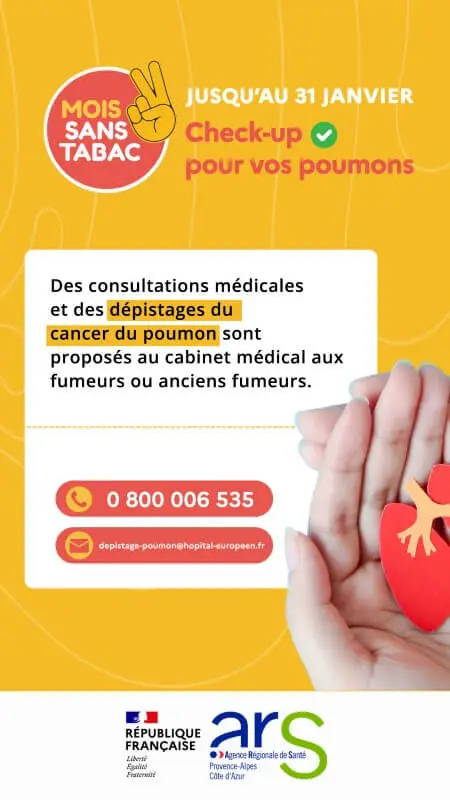 Affichage écran cabinet médical mois sans tabac