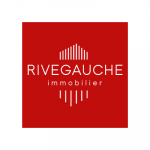 logo RIVE GAUCHE agence immo avec écran vitrine