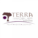 logo TERRA Immobilier agence avec écran vitrine