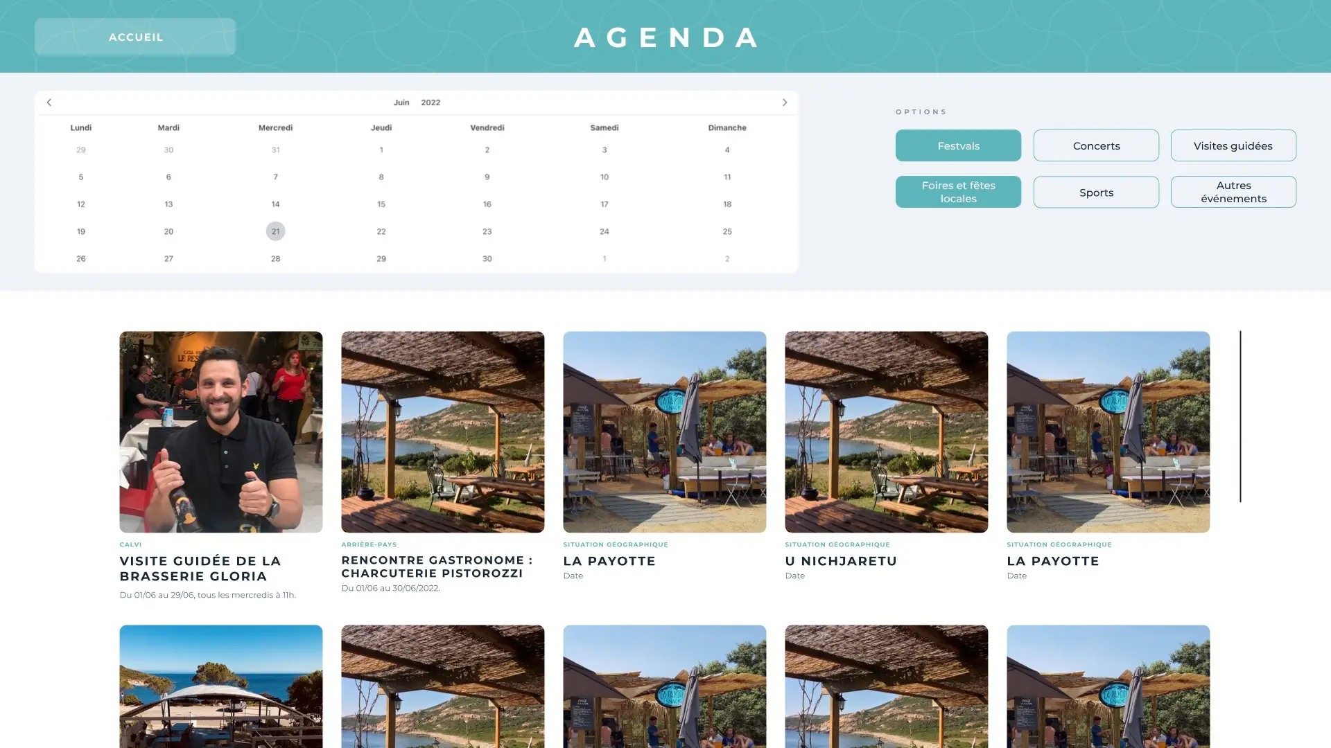 Agenda événement OTIC Calvi Balagne Corse