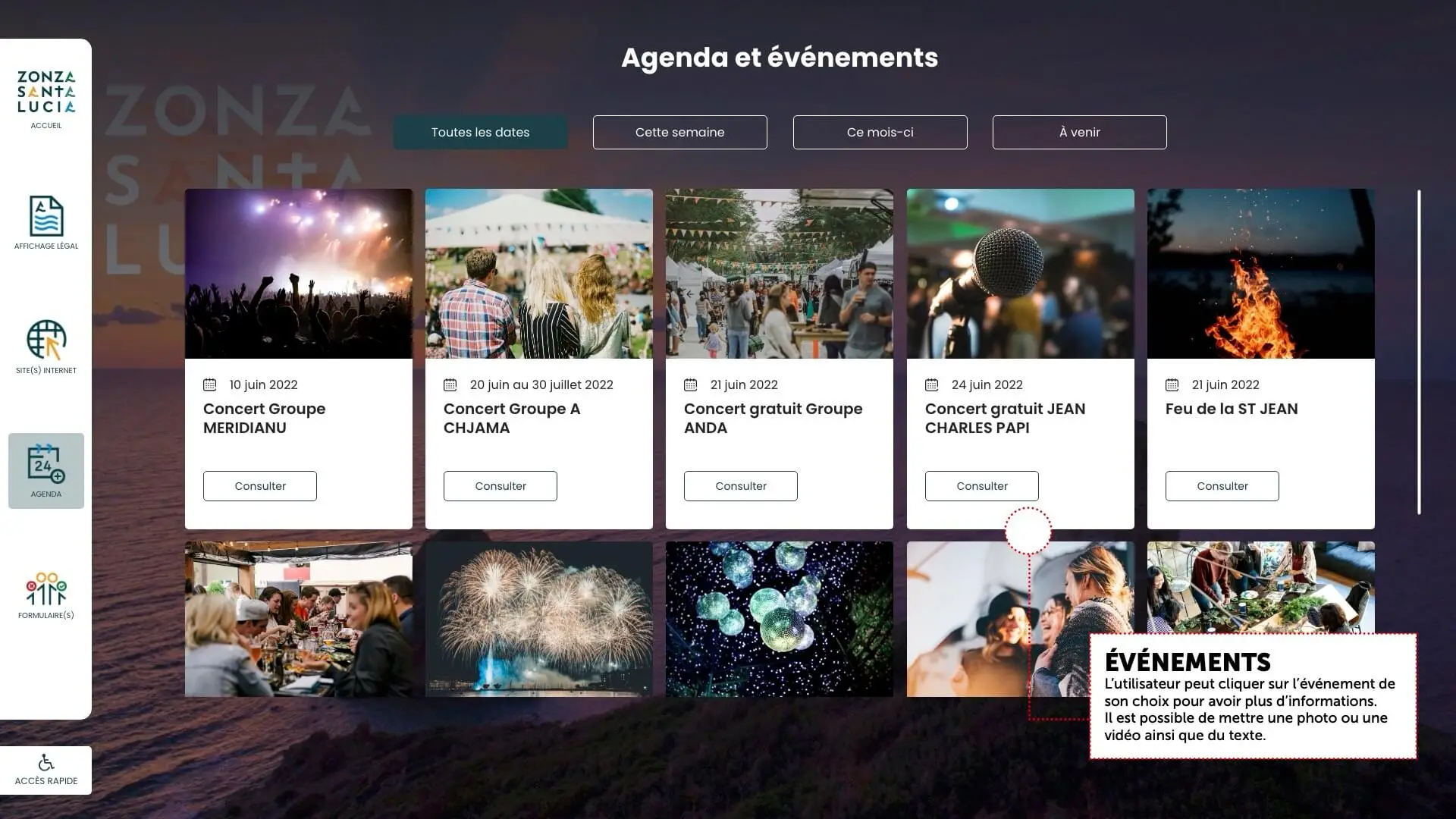 Agenda et evenement mairie de Zonza Santa Lucia