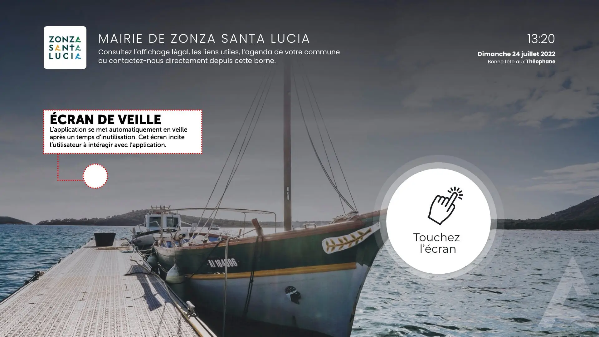 Écran veille mairie de Zonza Santa Lucia