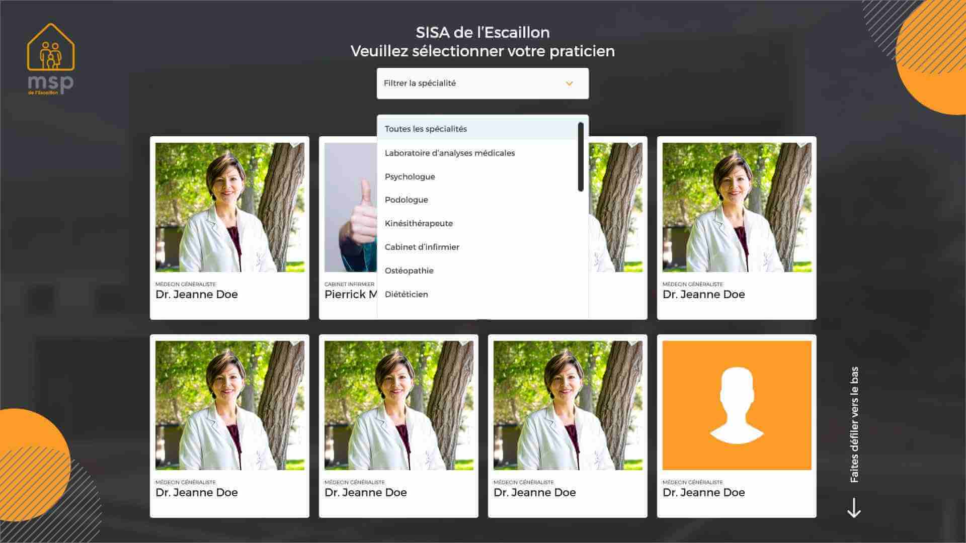 Gestion de l’accueil des cabinets médicaux - Filtre par rendez-vous